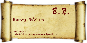 Berzy Nóra névjegykártya